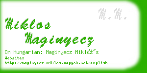miklos maginyecz business card